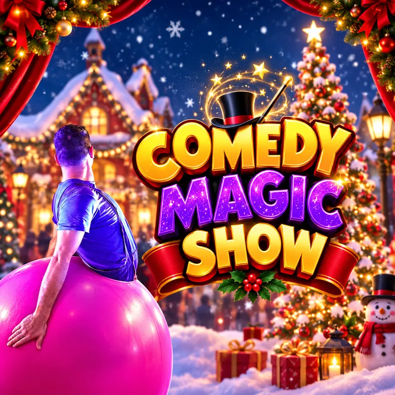 Comedy Magic Show για παιδιά με χριστουγεννιάτικο σκηνικό